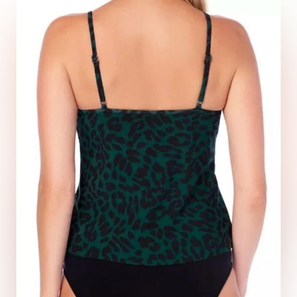 Magicsuit Wild Child Rita Tankini Swim Top Teal Black Leopard Womens Size US 14 - Picture 8 of 9
